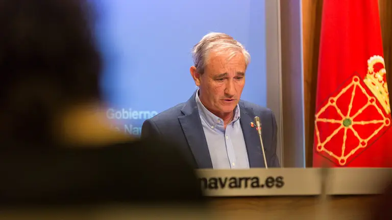 María Solana y Mikel Aranburu informan de los asuntos tratados en la sesión del Gobierno de Navarra (15). IÑIGO ALZUGARAY