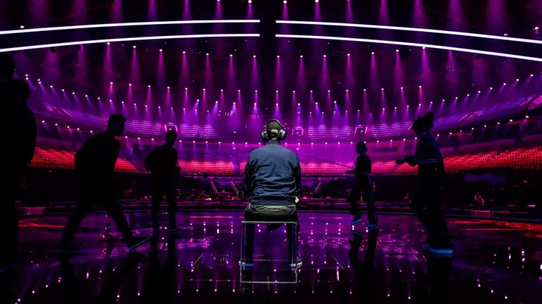 Un momento del ensayo en Lisboa del noruego Alexander Rybak, ganador de Eurovisión en 2009. Foto Thomas Hanses (ESC)