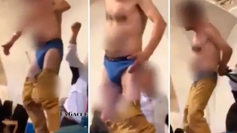 Fragmentos del vídeo en el que se ve al cofrade haciendo un estriptis LA GACETA DE SALAMANCA