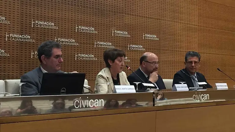 Manuel Martín Carrasco, Aurora Lozano, Jesús Rodrigo y Antonio Ciudad durante la presentación de MapEA