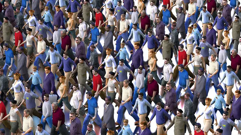 Representación de una multitud de personas.