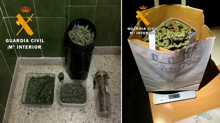 Incautaciones del plan especial contra tráfico minorista de droga. GUARDIA CIVIL