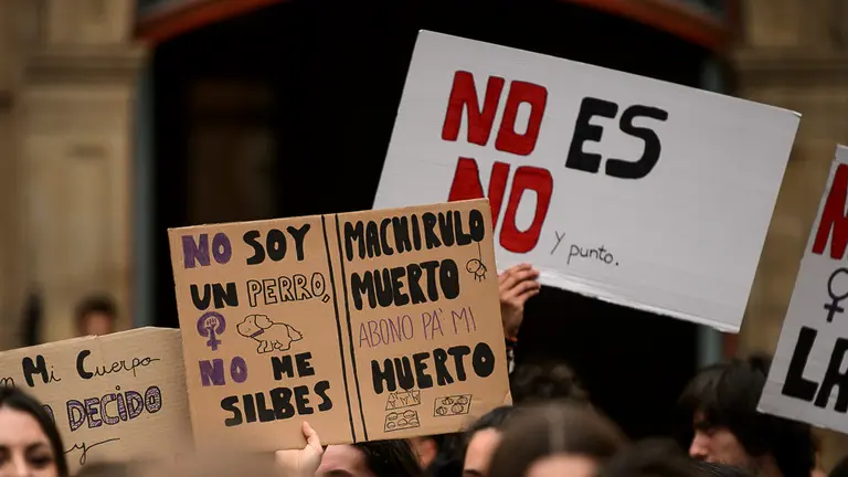 El Sindicato de Estudiantes convoca una huelga en aulas de institutos y universidades en contra de la sentencia de la Manada. PABLO LASAOSA13