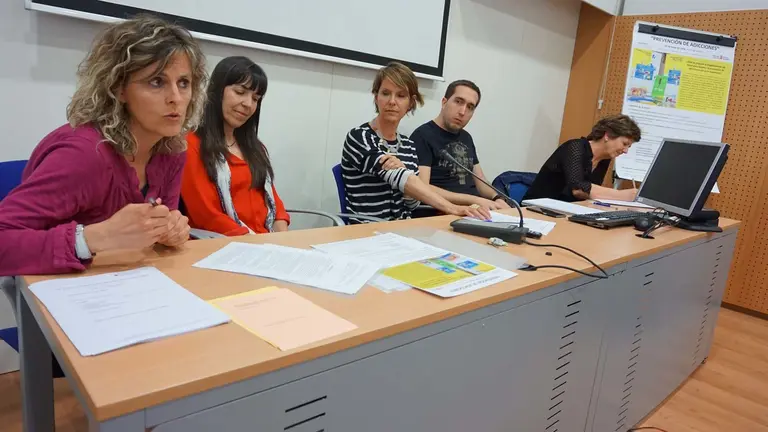 Irizar, Galdeano, Del Río y Velasco durante la sesión