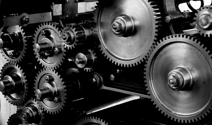 Una máquina con varios engranajes ARCHIVO