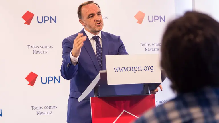 Rueda de prensa de José Javier Esparza, presidente de UPN (17). IÑIGO ALZUGARAY