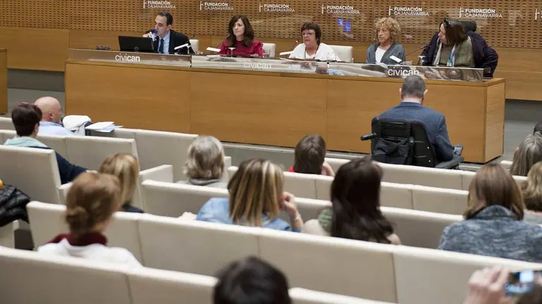 Presentación de la Ley Foral de Accesibilidad Universal en Civican, con la presencia de la consejera Beaumont