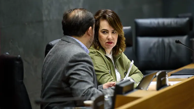 Ainhoa Aznárez, presidenta del Parlamento de Navarra. PABLO LASAOSA