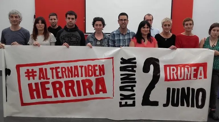 Presentaci&oacute;n de la jornada El pueblo de las alternativas que se ha organizado para el 2 de junio en Pamplona EUROPA PRESS