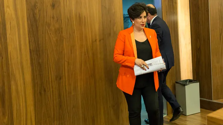 María Solana y Manu Ayerdi informan de los acuerdos adoptados en la sesión semanal del Gobierno de Navarra (01). IÑIGO ALZUGARAY