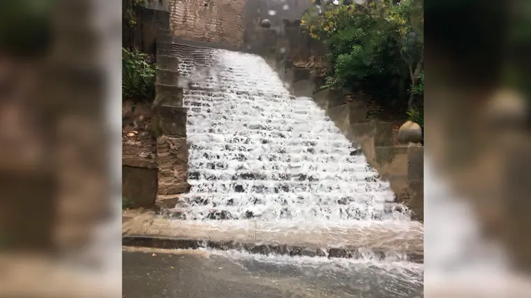 La riada en Corella debido a la fuerte tormenta. NAVARRA.COM
