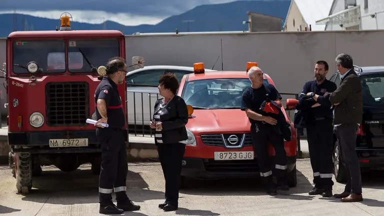 La consejera María José Beaumont acude a la presentación de los nuevos vehículos adquiridos por el Servicio de Bomberos de Navarra (05). IÑIGO ALZUGARAY
