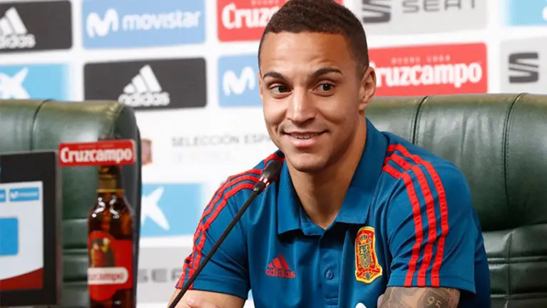Rodrigo Moreno en rueda de prensa con la selección española. Sefútbol.