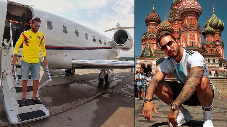 Maluma ha compartido a través de sus redes sociales varias imágenes de su viaje a Rusia para apoyar a la selección de Colombia INSTAGRAM