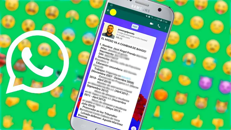 El WhatsApp que difunde los datos de los miembros de 'La Manada'