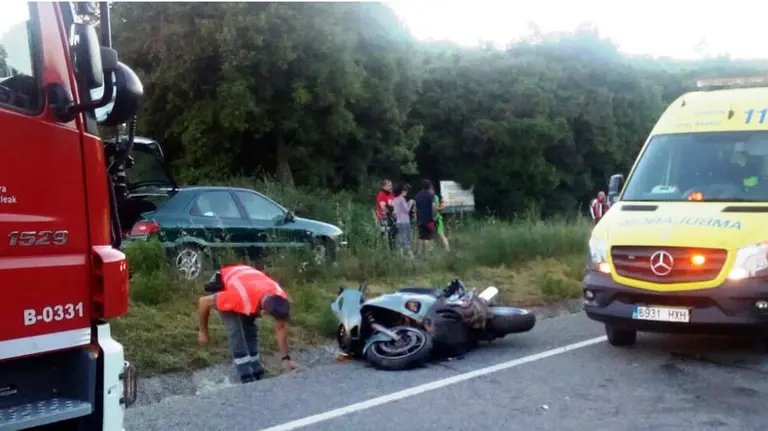 Accidente de un motorista en Acedo POLICÍA FORAL