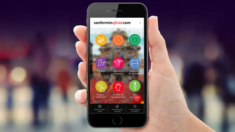 Imagen de parte del contenido de la app de San Fermín AYUNTAMIENTO DE PAMPLONA