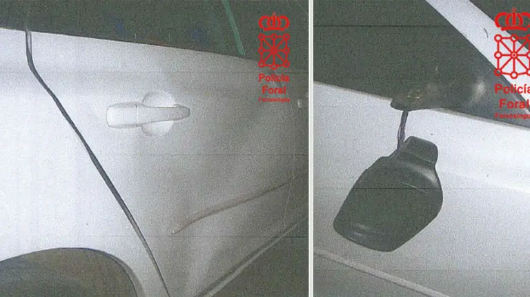 El estado en el que el vecino de Peralta detenido dejó un vehículo POLICÍA FORAL