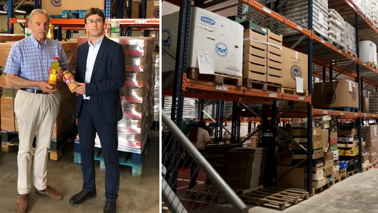 Joaquin Fernandez, presidente de la Fundación Banco de Alimentos de Navarra, e Imanol  Flandes, director de Relaciones Externas de Mercadona en Navarra CEDIDA