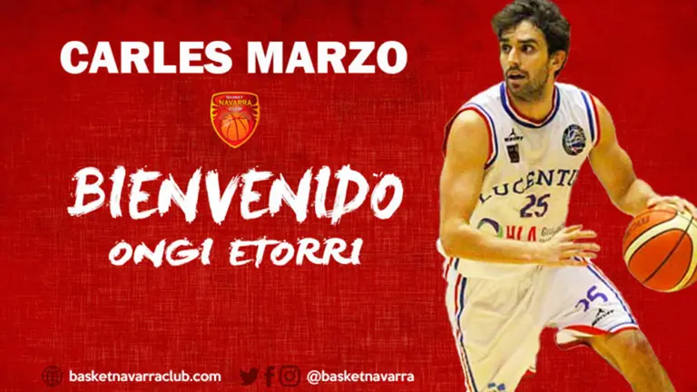 Carles Marzo con la camiseta del Lucentun Alicante. Basket Navarra.