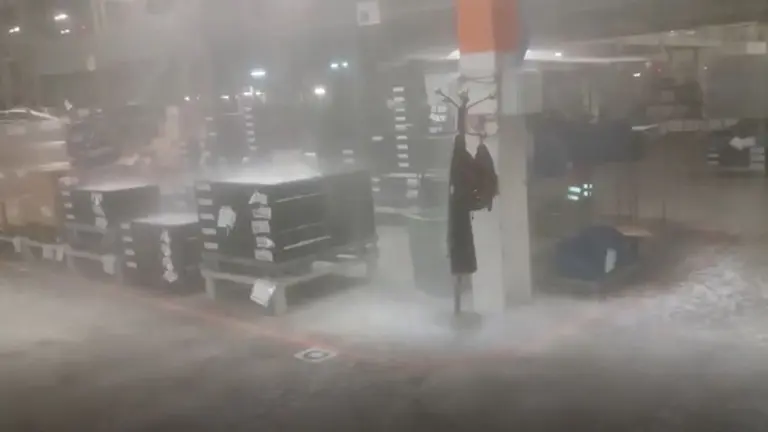 Imagen de las inundaciones producidas en la fábrica de Volkswagen