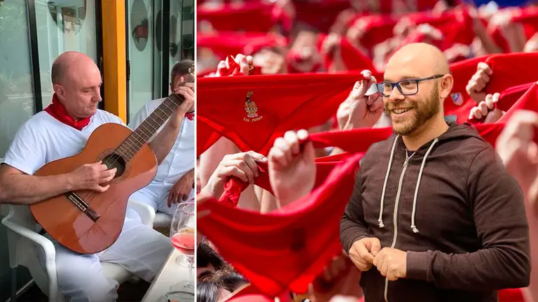 Fotomontaje de uno de los creadores de la canción junto al concejal de Aranzadi, Armando Cuenca NAVARRACOM