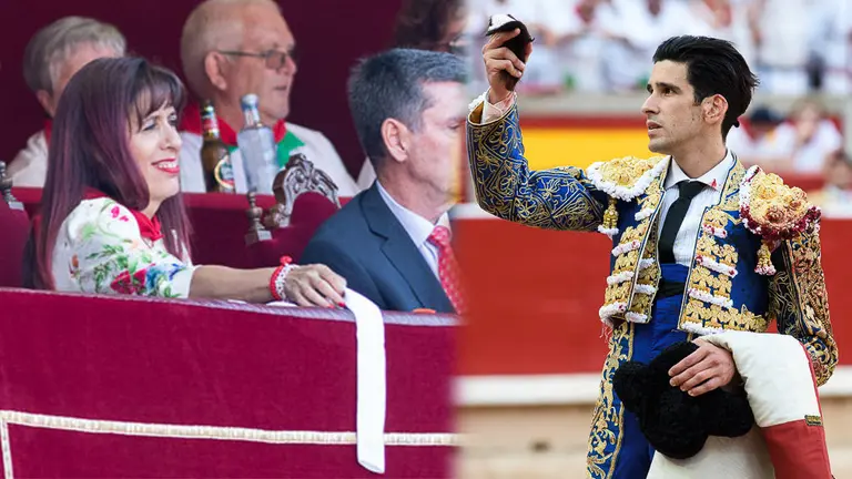 La concejala socialista Maite Esporrín, presidenta de la cuarta corrida de la Feria del Toro, concede una oreja a López Simón mientras la plaza reclama las dos NAVARRACOM