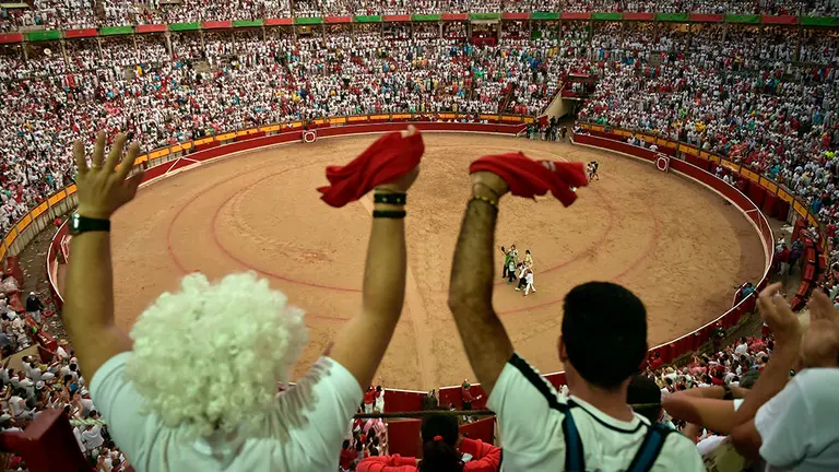 Bullfighter Juan Jose Padilla during a bullfight at the San Fermin Festival in Pamplona, northern Spain.