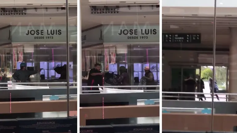 Fragmentos del vídeo del atraco de los ladrones en una joyería de Barcelona