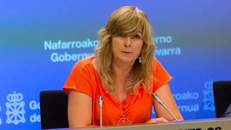 María José Beaumont, Ana Ollo y Fernando Domínguez informan de los asuntos tratados en la reunión semanal del Gobierno de Navarra (07). IÑIGO ALZUGARAY