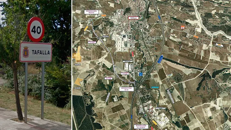 Imagen de la entrada de la carretera N-132 en Tafalla, donde se construir&aacute; una variante ARCHIVO 1
