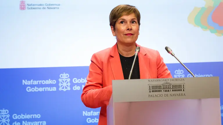 La presidenta del Gobierno de Navarra, Uxue Barkos, realiza un balance de la acción de gobierno al cumplirse tres años de legislatura (04). IÑIGO ALZUGARAY