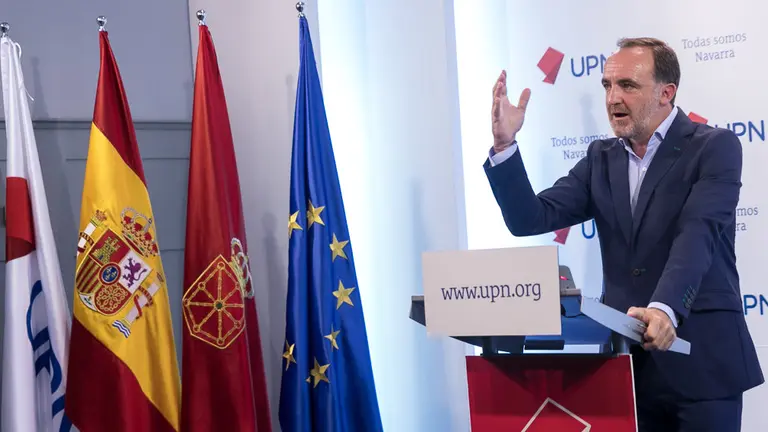 El presidente de UPN, Javier Esparza, realiza un balance de la acción del gobierno cuatripartito (07). IÑIGO ALZUGARAY