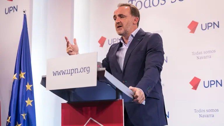 El presidente de UPN, Javier Esparza, realiza un balance de la acción del gobierno cuatripartito (14). IÑIGO ALZUGARAY