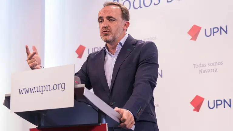 El presidente de UPN, Javier Esparza, realiza un balance de la acción del gobierno cuatripartito (15). IÑIGO ALZUGARAY