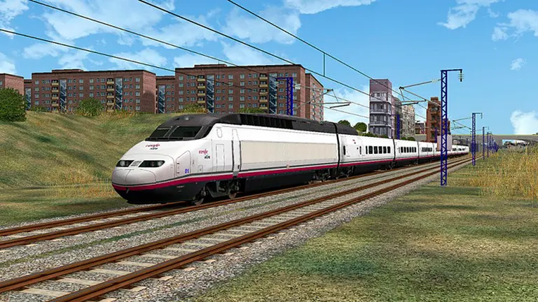 Imagen de la recreación de un tren de alta velocidad de Renfe a su llegada a una estación de ferrocarril ARCHIVO