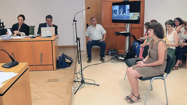 Juana Rivas durante su declaración ante el tribunal. EUROPA PRESS