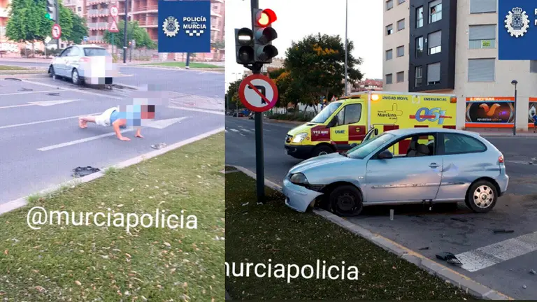 El hombre que se ha puesto a hacer flexiones tras accidentarse borracho