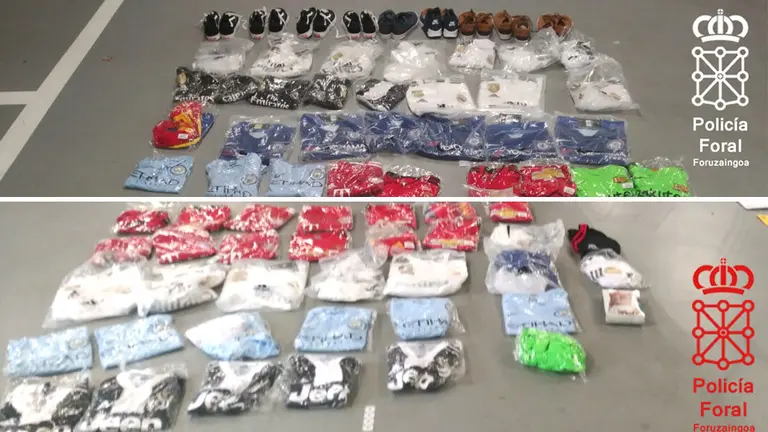 Varios de los objetos ilegales que la Policía Foral se ha incautado. POLICÍA FORAL