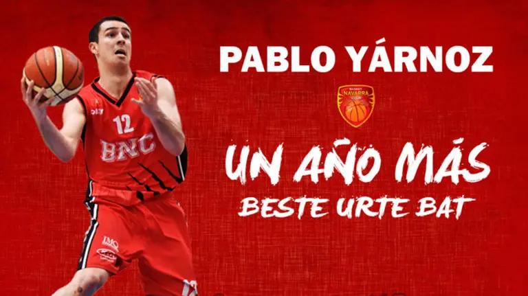 El escolta pamplonés, Pablo Yárnoz, renueva con Basket Navarra. BASKET NAVARRA