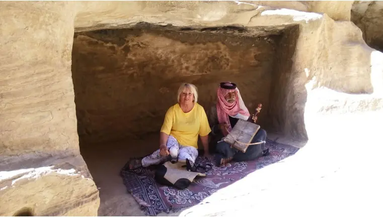 Blanca Díaz en una foto de su viaje a Jordania, antes de que ocurriera el accidente CEDIDA