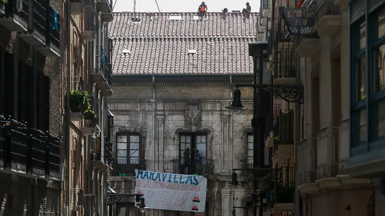 El 'Gaztetxe Maravillas', ubicado en el Palacio del Marqués de Rozalejo, se prepara para el desalojo solicitado por el Servicio de Patrimonio del Gobierno de Navarra (03). NAVARRA.com