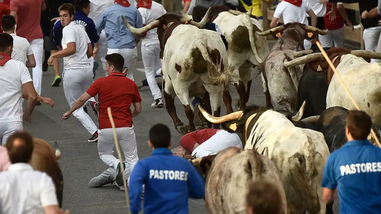 Segundo encierro de las fiestas de Tafalla de 2018. MIGUEL OSÉS (8)