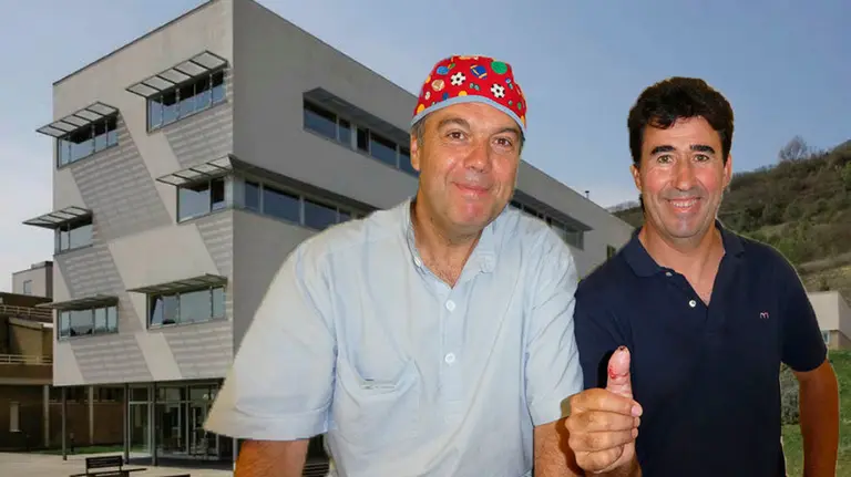 El hospital García Orcoyen de Estella y el vecino de Legaria que se amputó el pulgar. CEDIDA