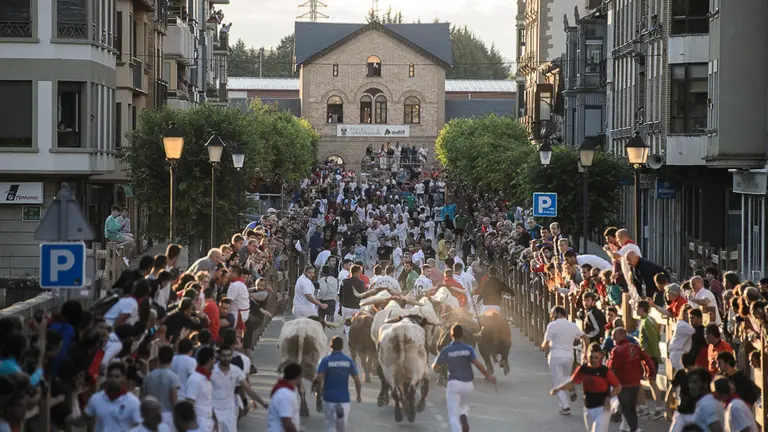 Tercer encierro de las fiestas de Tafalla 2018. PABLO LASAOSA 09