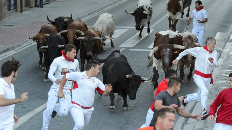 Último encierro de las fiestas de Tafalla 2018. PABLO LASAOSA 04
