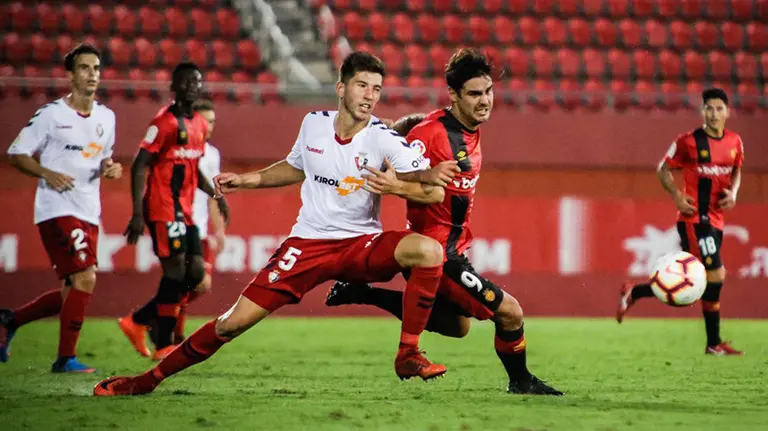 David García en acción durante el Mallorca - Osasuna. Twitter Real Mallorca.
