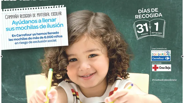 Cartel promocional de la recogida organizada por Cruz Roja y Carrefour
