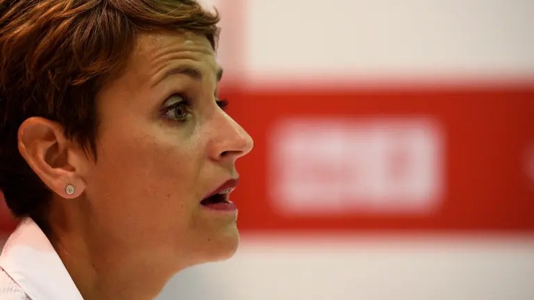 La secretaria general del PSN, María Chivite, participa en un desayuno informativo con los medios de comunicación con motivo del inicio del curso político. MIGUEL OSÉS_4