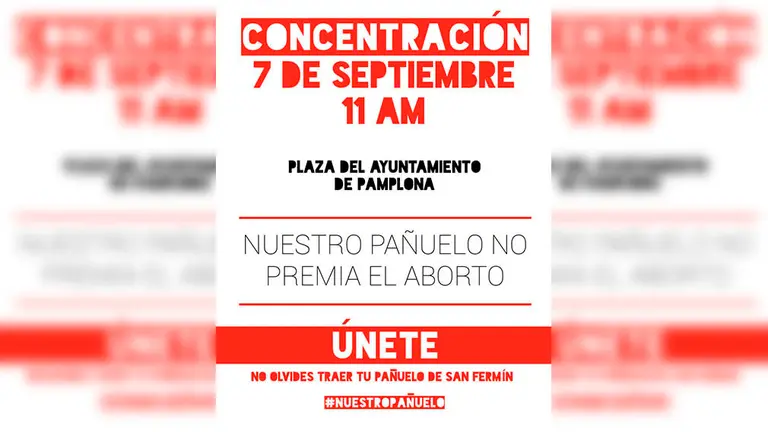 Cartel en el que se anuncia la convocatoria de la protesta